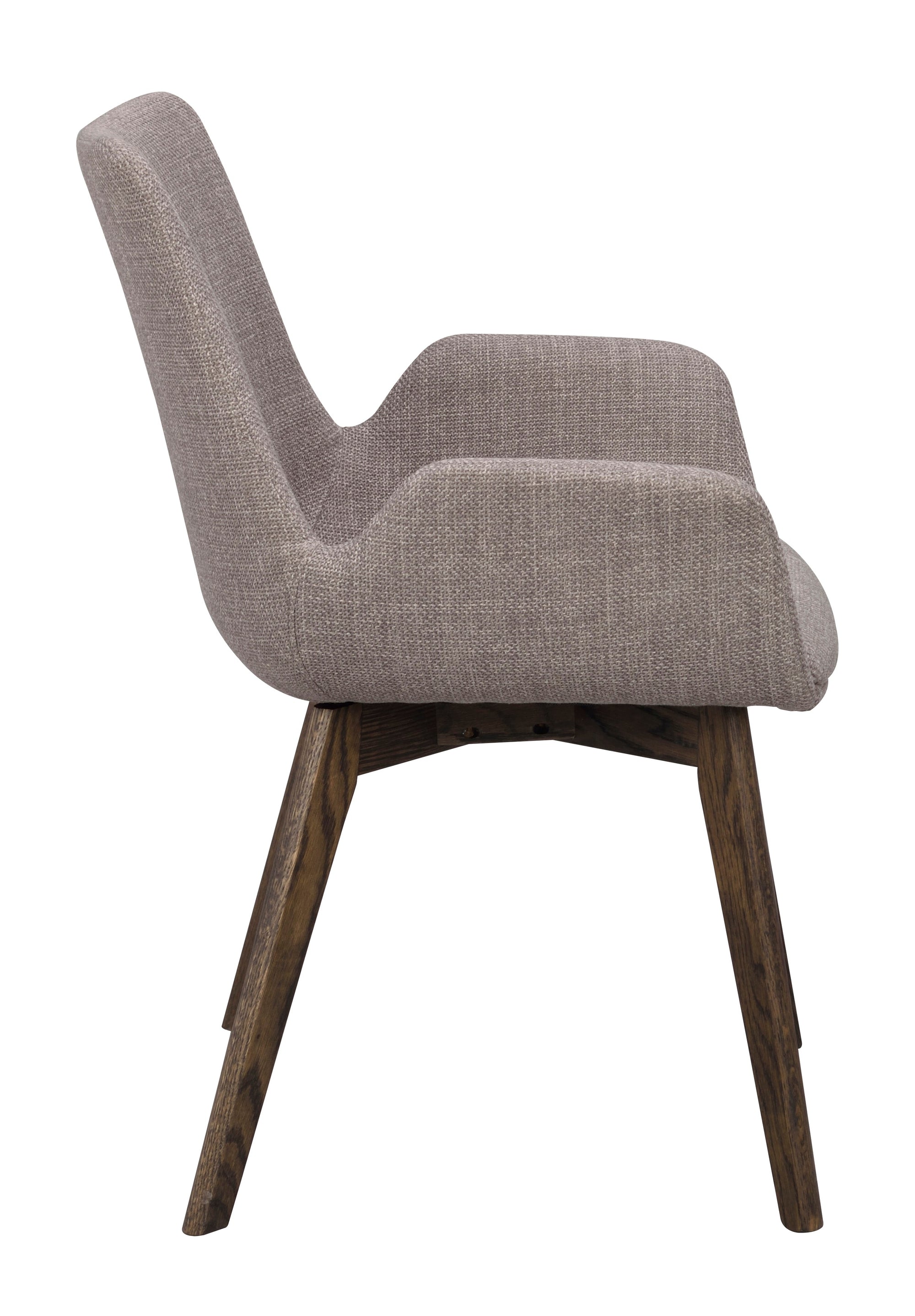 DRIMSDALE Grey Set of 2 Armchairs – Brown oak – 4