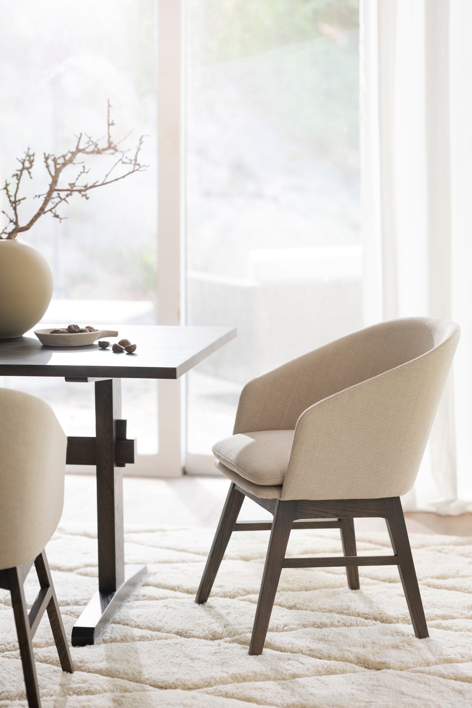Windham Dining Armchair (Set of 2) – Beige / Brown Oak – 2