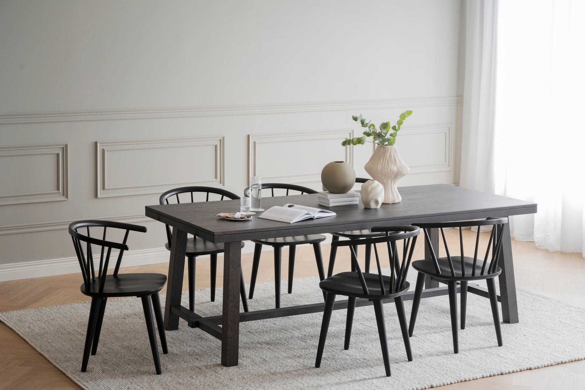 CARMEN Set of 2 Chairs – 2 Black Chairs – 4