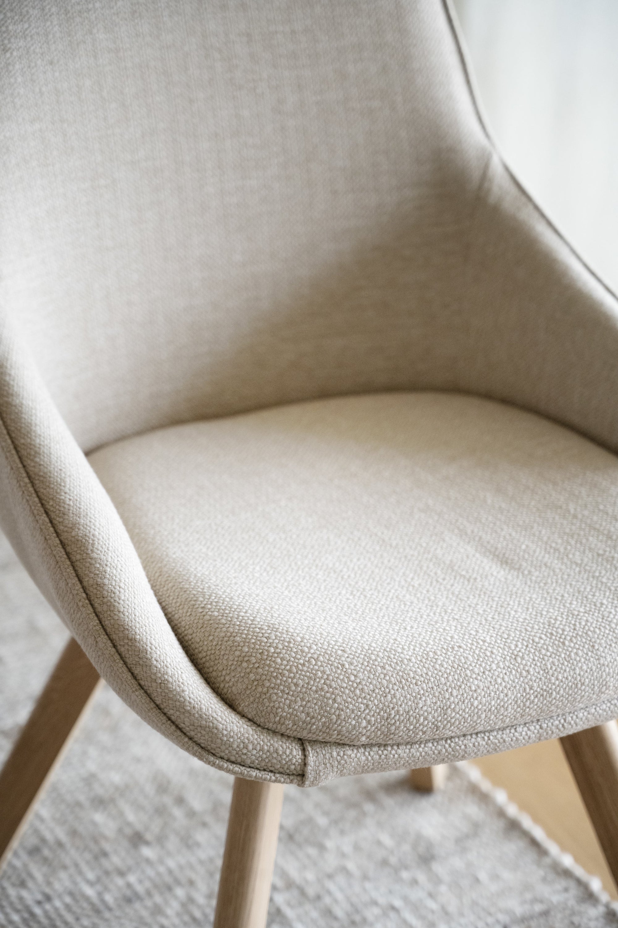 Alison Swivel Dining Chair with Oak Legs (Set of 2) – Light Beige Fabric / Oak – 5