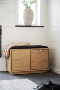CONFETTI 2 Drawer Bench – Oiled oak / black fabric – 2