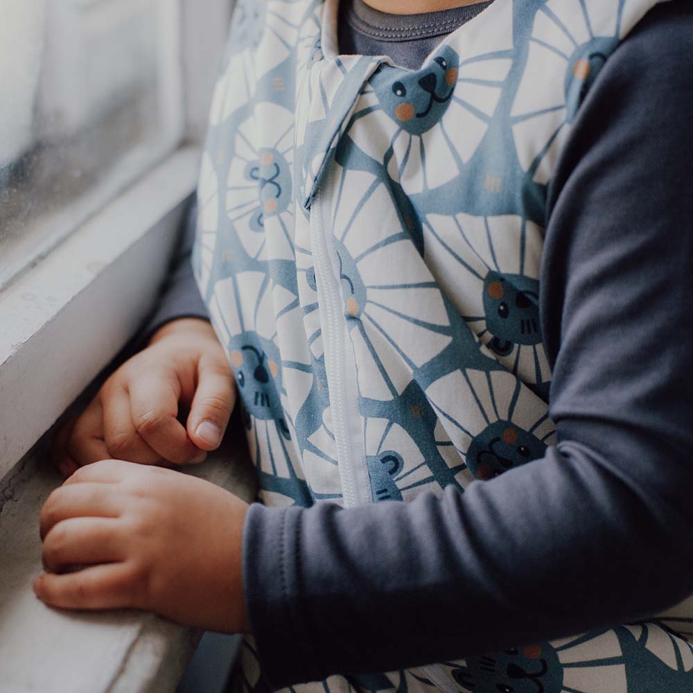 Denim Lions Sleeping Bag with Legs by Malomi Kids