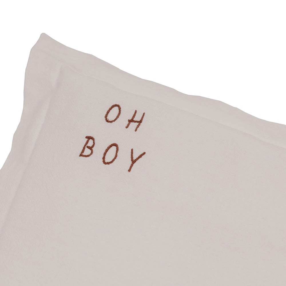 Embroidered Washed Cotton Pillow by Malomi Kids