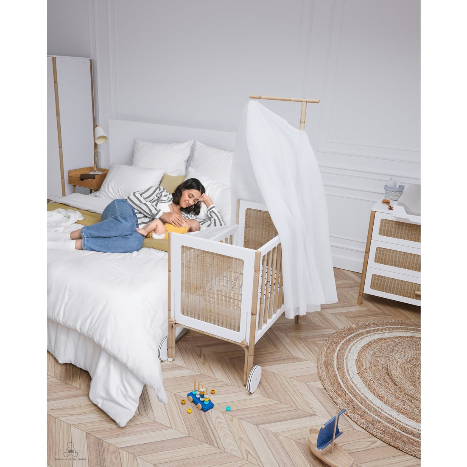 Oceania Co-Sleeping Cradle - Neige
