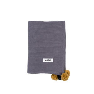 Muslin Swaddle with Pompoms by Malomi Kids