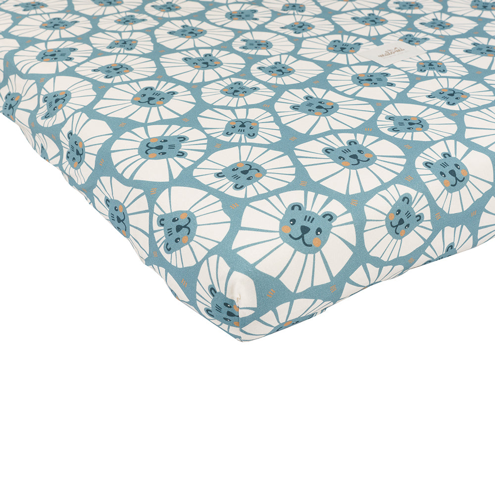 Denim Lions Cotton Fitted Sheet by Malomi Kids