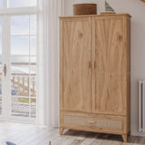 NAMI BOIS Kleiderschrank – Natur / Rattan