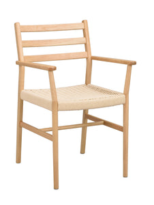 Harlan Dining Armchair with Woven Seat – Oak – 2