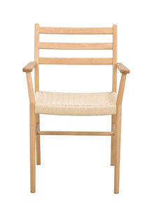 Harlan Dining Armchair with Woven Seat – Oak – 1