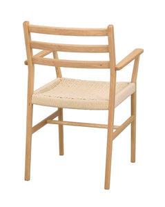 Harlan Dining Armchair with Woven Seat – Oak – 4