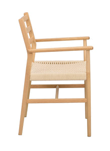 Harlan Dining Armchair with Woven Seat – Oak – 3