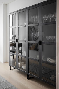 EVERETT HIGH Glass Cabinet – Black Stained Oak – 3