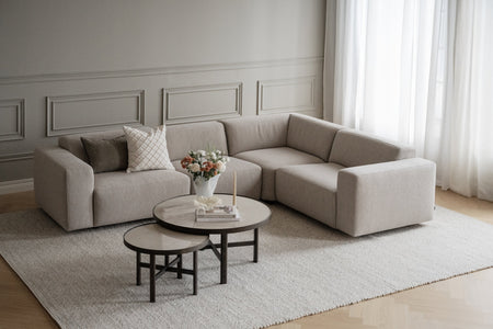 Willard Corner Sofa 2+3 Seater – Light Beige – 2