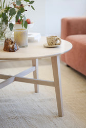 FILIPPA Round Coffee Table 90CM – Whitewashed Oak – 2