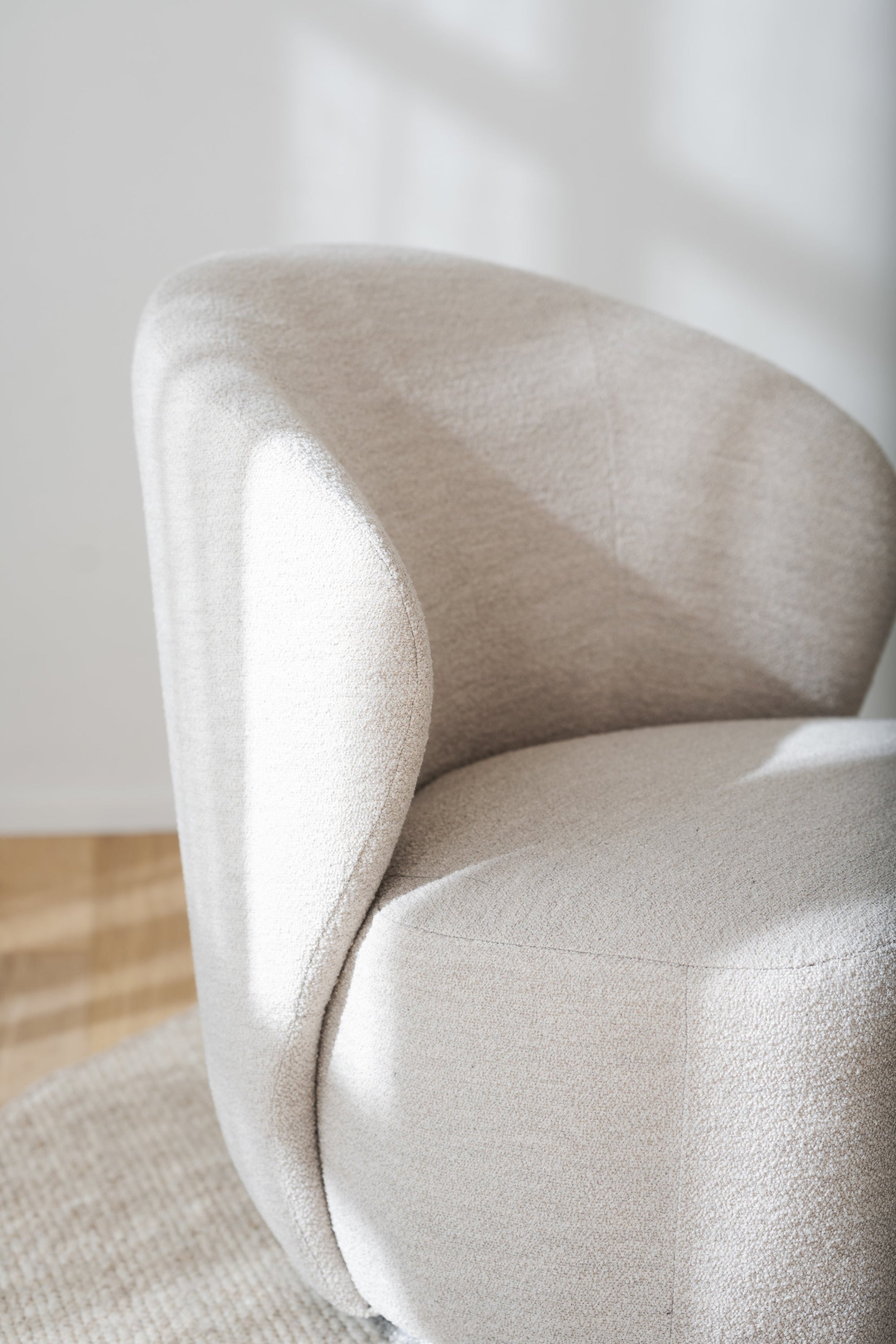 Roselawn Swivel Lounge Chair – Light Beige Bouclé – 3