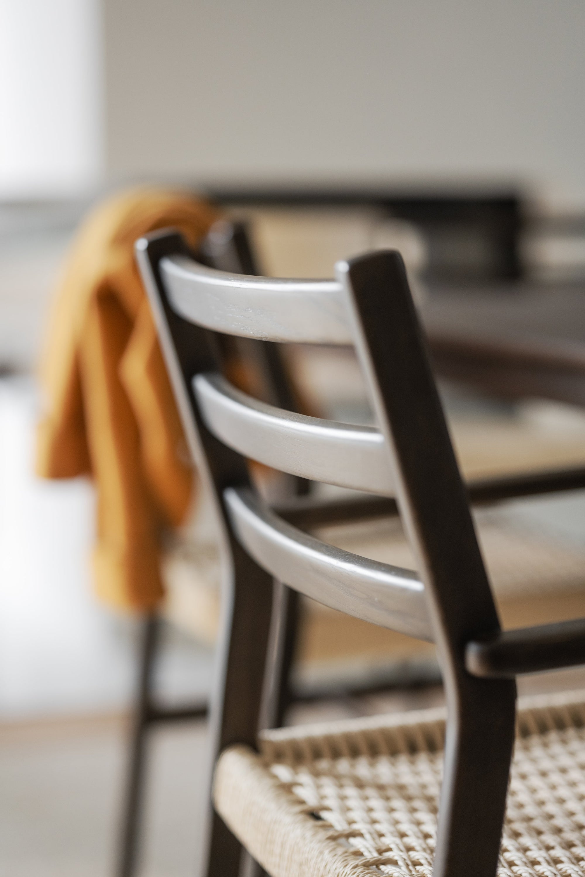 Harlan Dining Armchair with Woven Seat – Brown Oak – 4