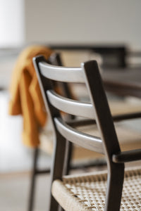 Harlan Dining Armchair with Woven Seat – Brown Oak – 4