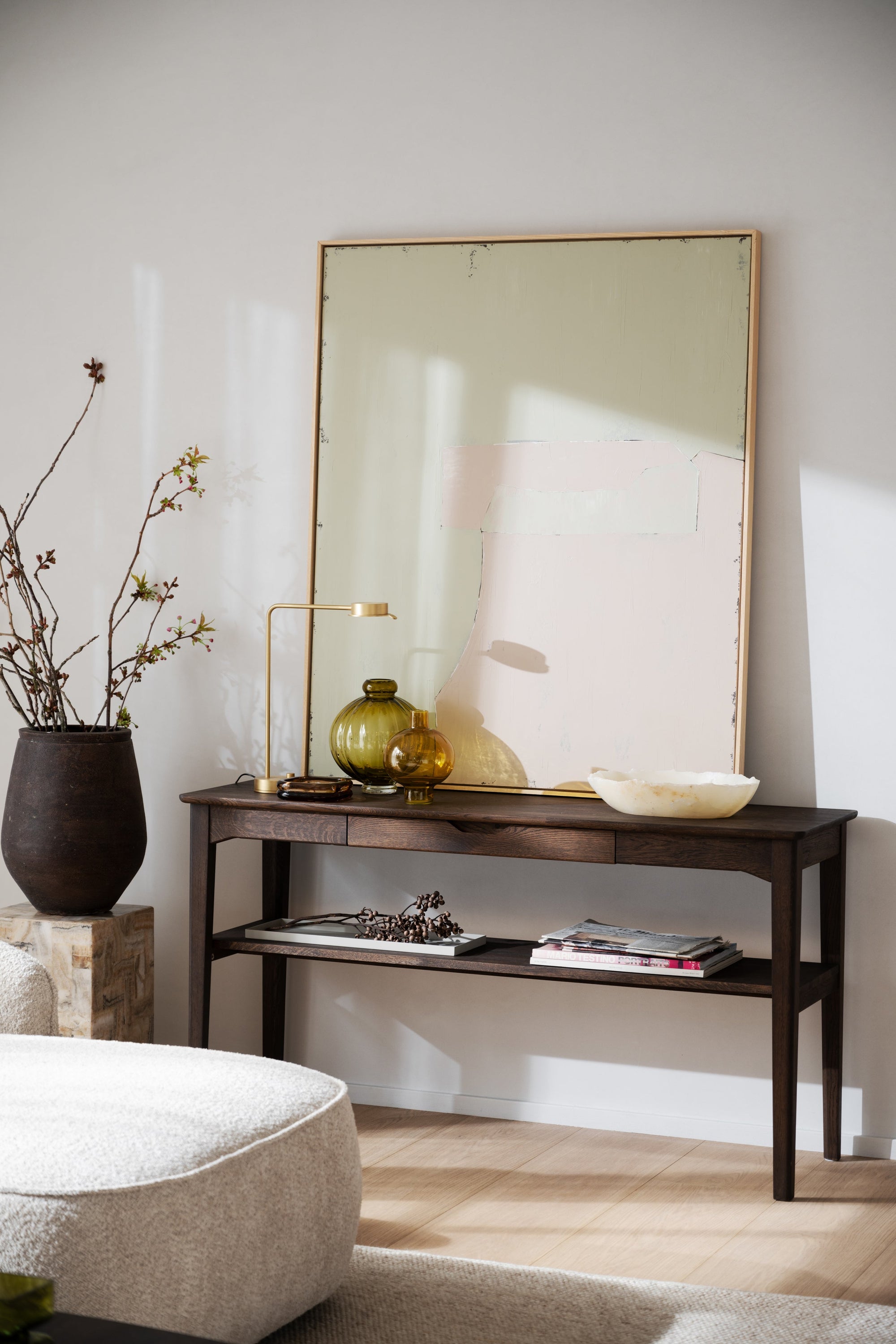 Markham Console Table with Drawer – Brown Oak – 2