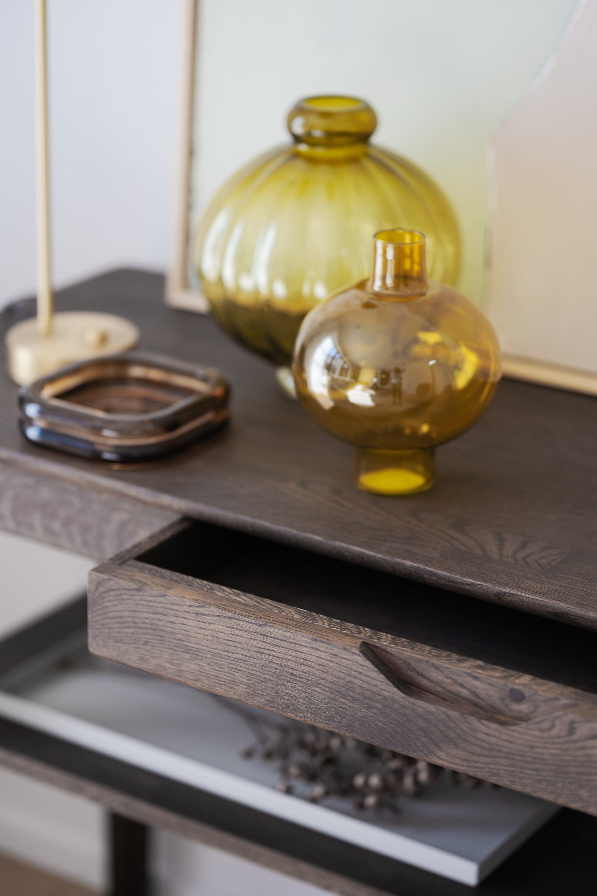 Markham Console Table with Drawer – Brown Oak – 5