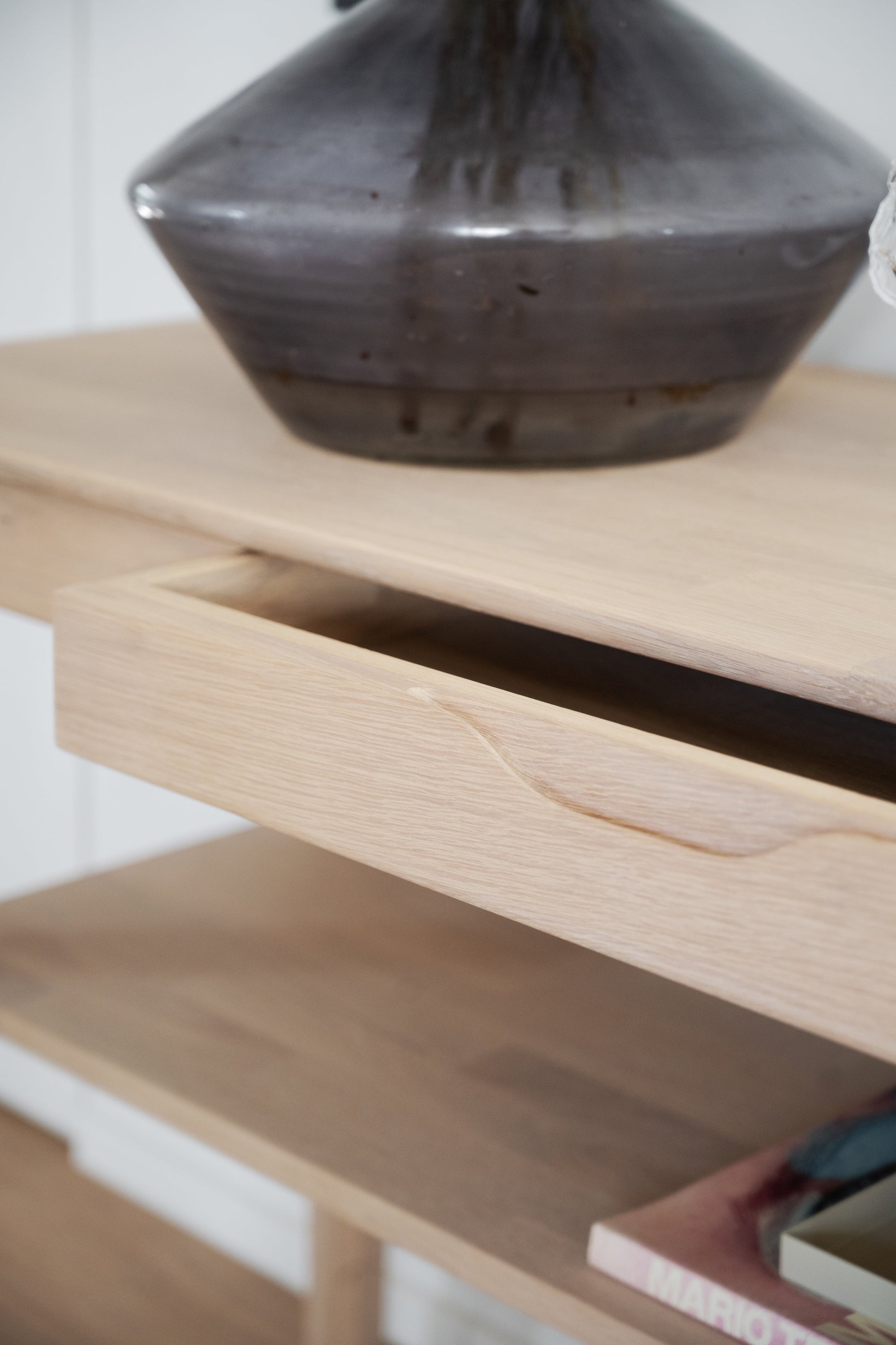 Markham Console Table with Drawer – Whitewash Oak – 3
