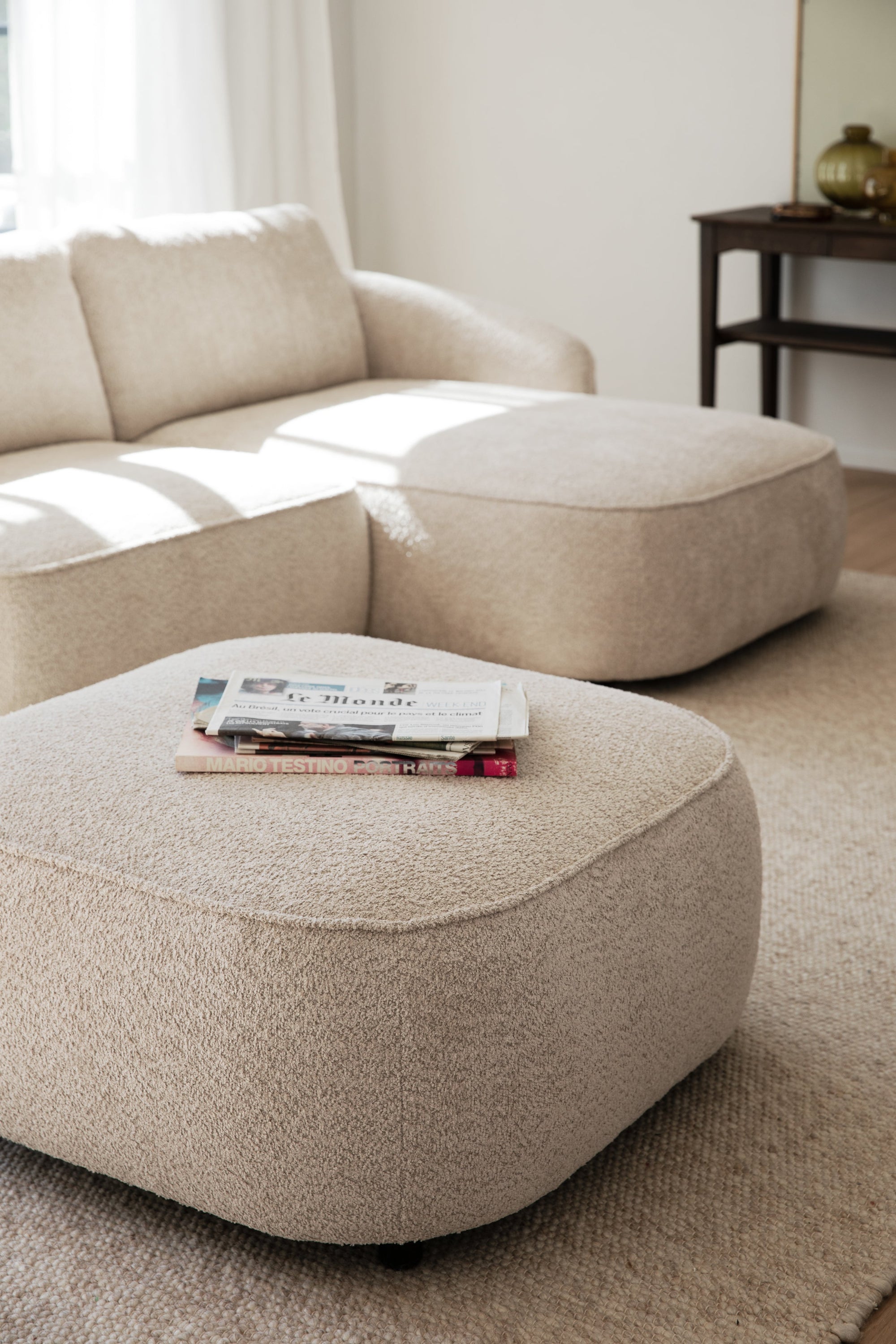 Norris Footstool – Light Beige – Default Title – 2