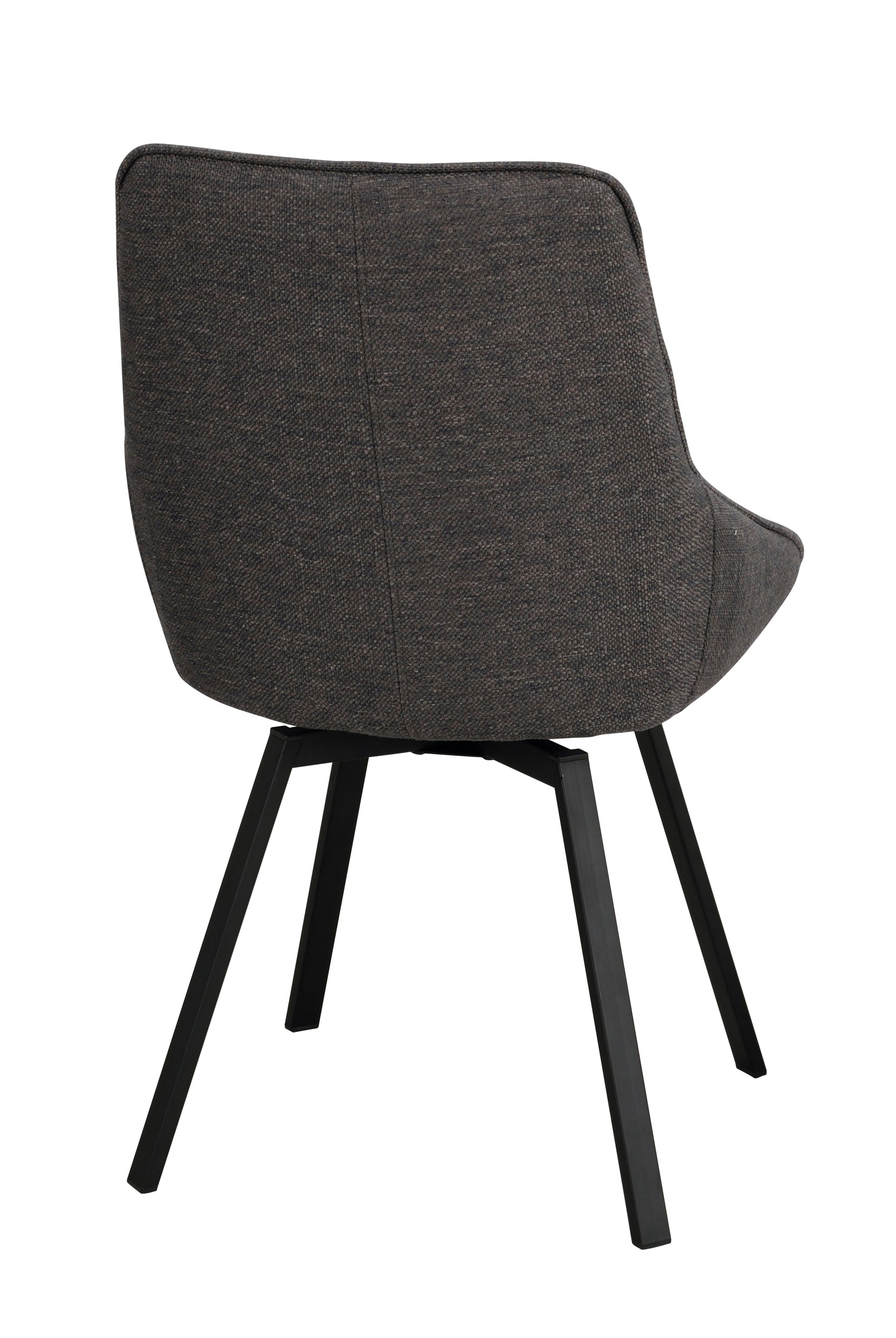 Alison Swivel Dining Chair with Metal Legs (Set of 2) – Grey Fabric / Black Metal – 6