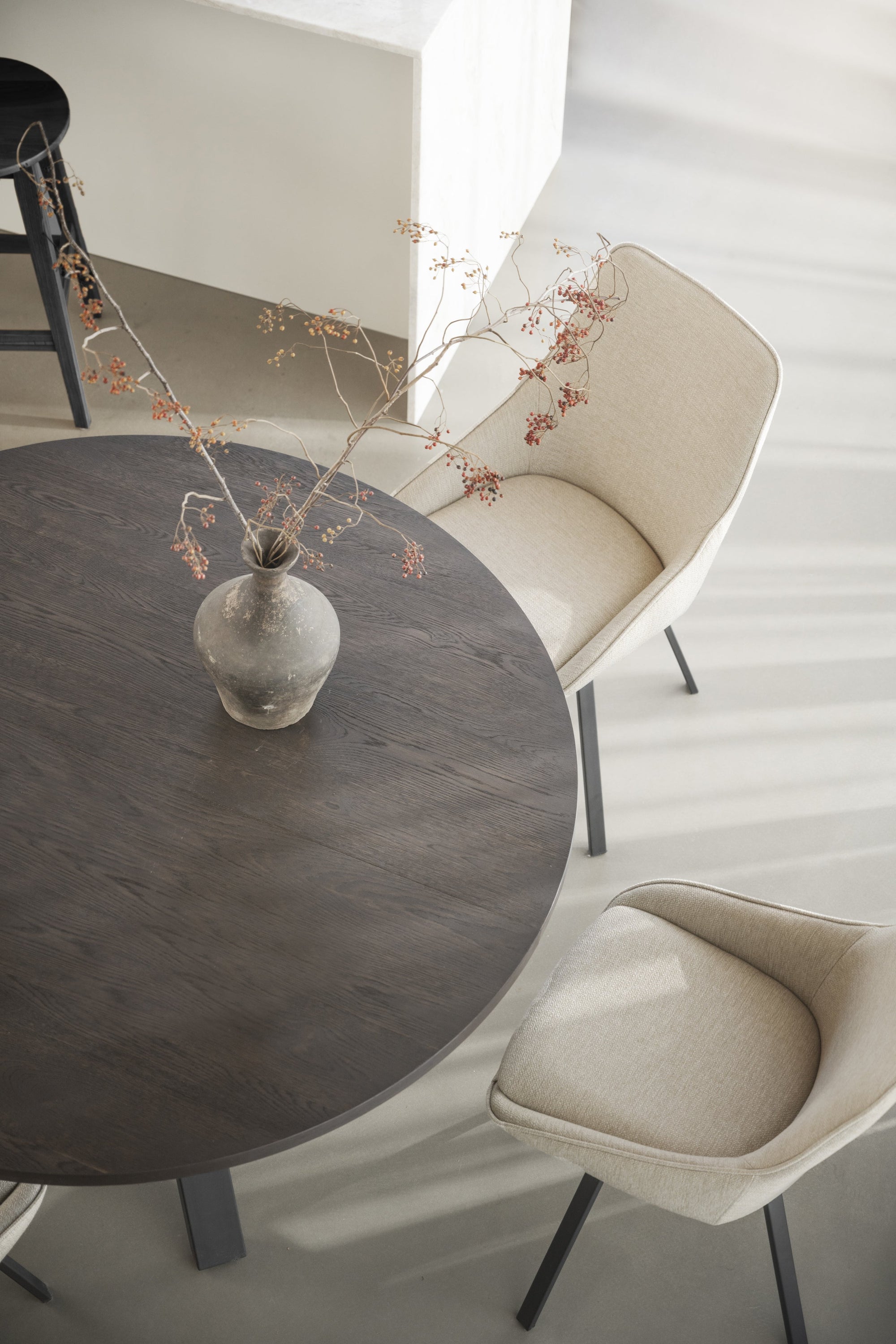 Alison Swivel Dining Chair with Metal Legs (Set of 2) – Light Beige Fabric / Black Metal – 4