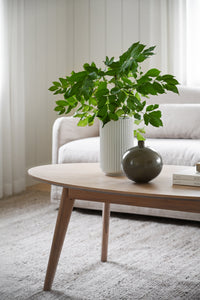 YUMI Coffee Table – Oval / Lacquered veneered whitewash oak – 3