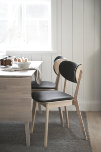 KATO Set of 2 Whitewashed Chairs – whitewashed oak/ dark grey fabric – 4