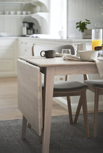 FILIPPA Drop Leaf Table 80CM & 120CM – Whitewashed oak top/whitewashed oak legs / Large 120CM – 3
