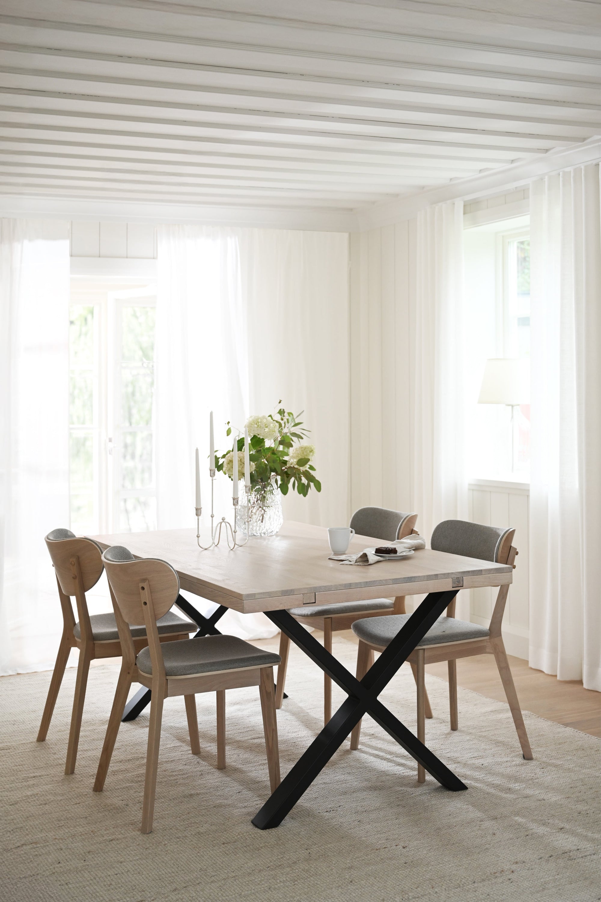 BROOKLYN X Legs Dining Table 170CM/270CM – Whitewash oak / 170 CM – 2