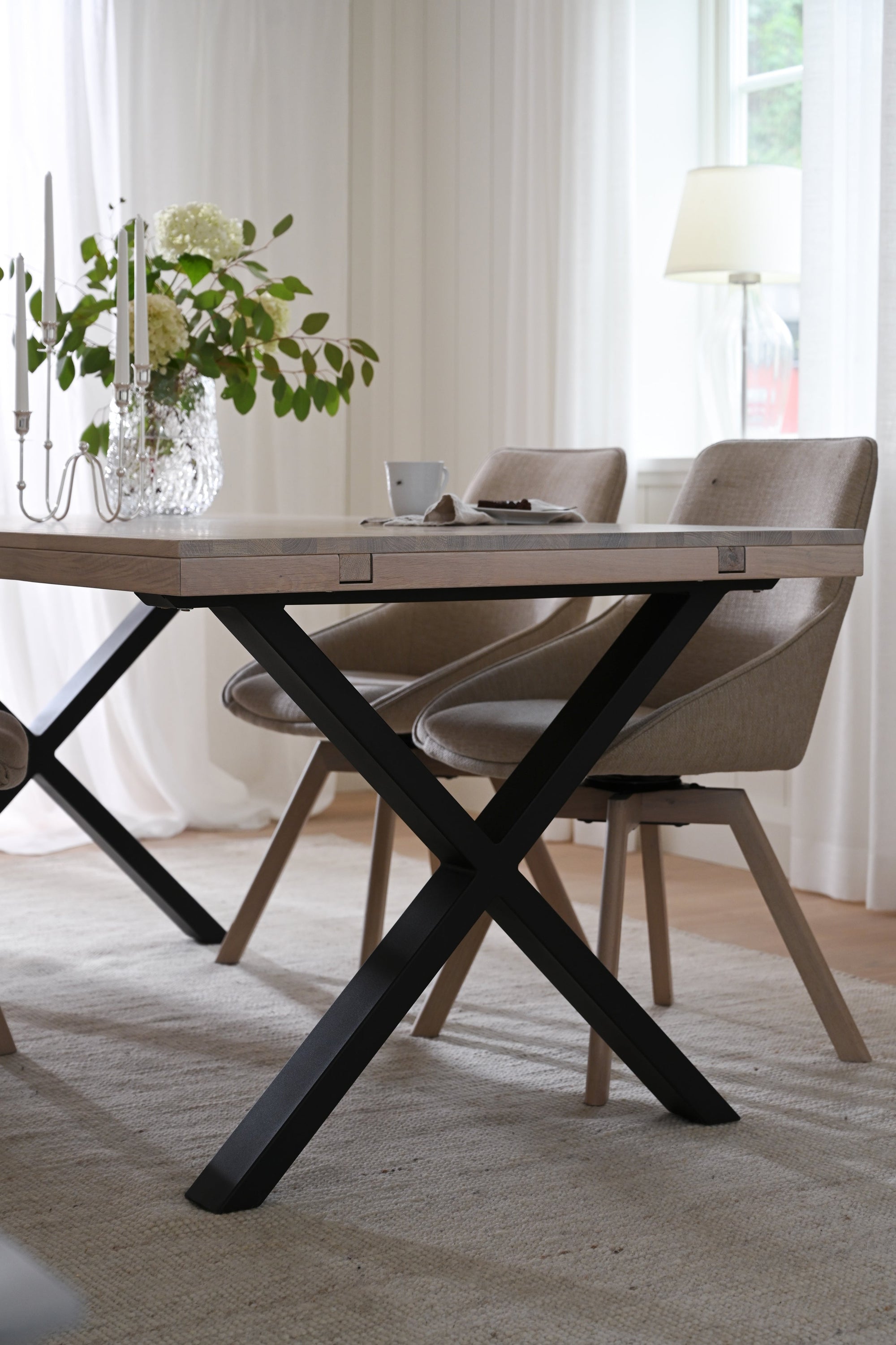 BROOKLYN X Legs Dining Table 170CM/270CM – Whitewash oak / 170 CM – 3