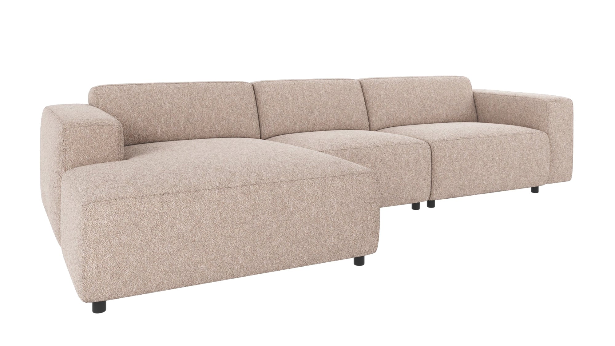 Willard 4-Seater Modular Sofa with Chaise Longue – Light Beige / Left-hand chaise – 4