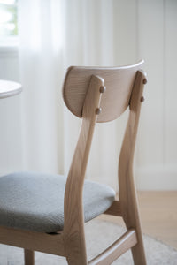 RODHAM Set of 2 Chairs – white wash oak/grey beige – 3