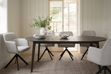 FILIPPA Oval Extending Table 170/210/250CM – Dark Brown Oak / Standard Table (one leaf included) – 5