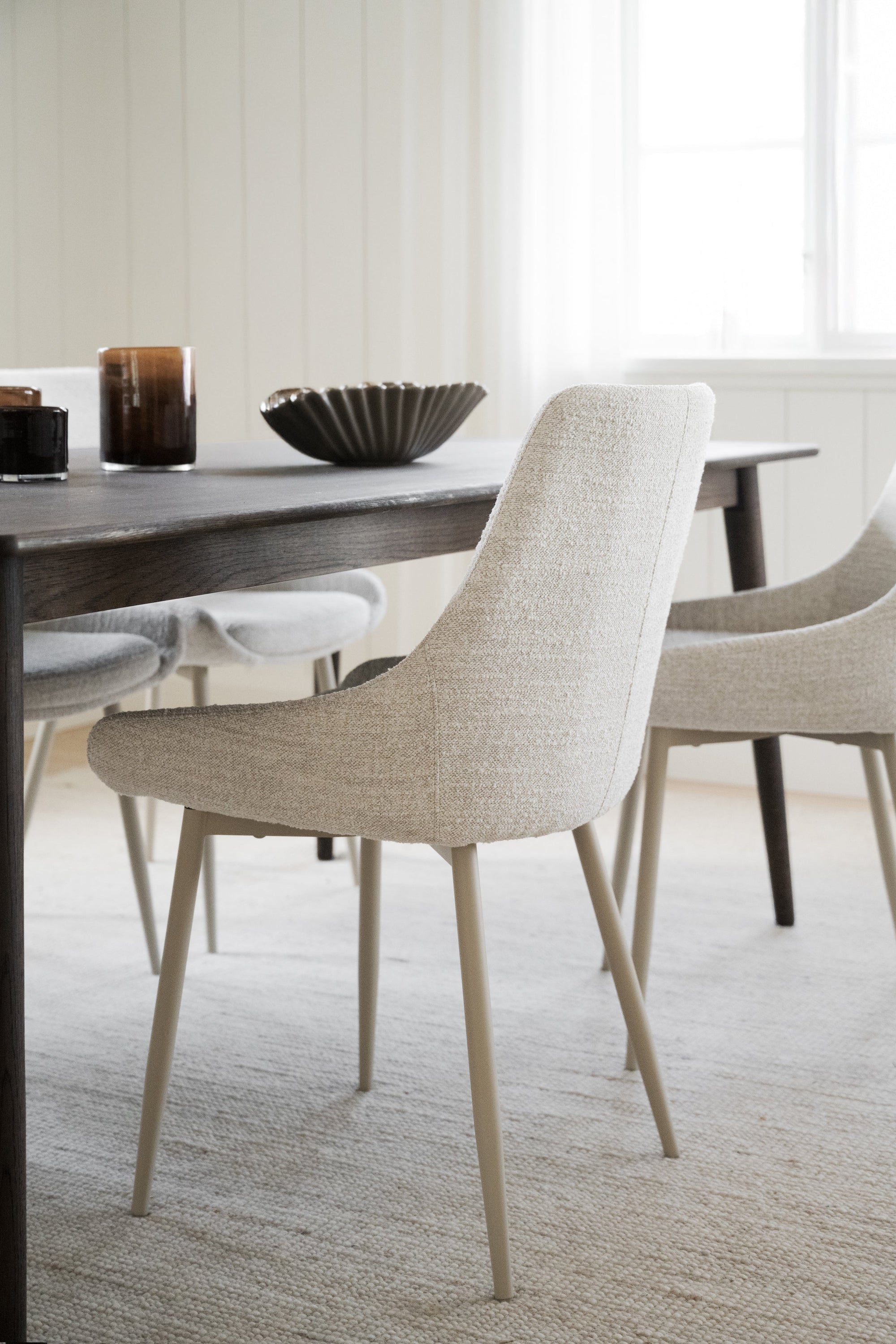SIERRA Fabric Set of 2 Chairs – Light Beige / Beige Legs – 3