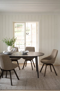 FILIPPA Oval Extending Table 170/210/250CM – Dark Brown Oak / Standard Table (one leaf included) – 2