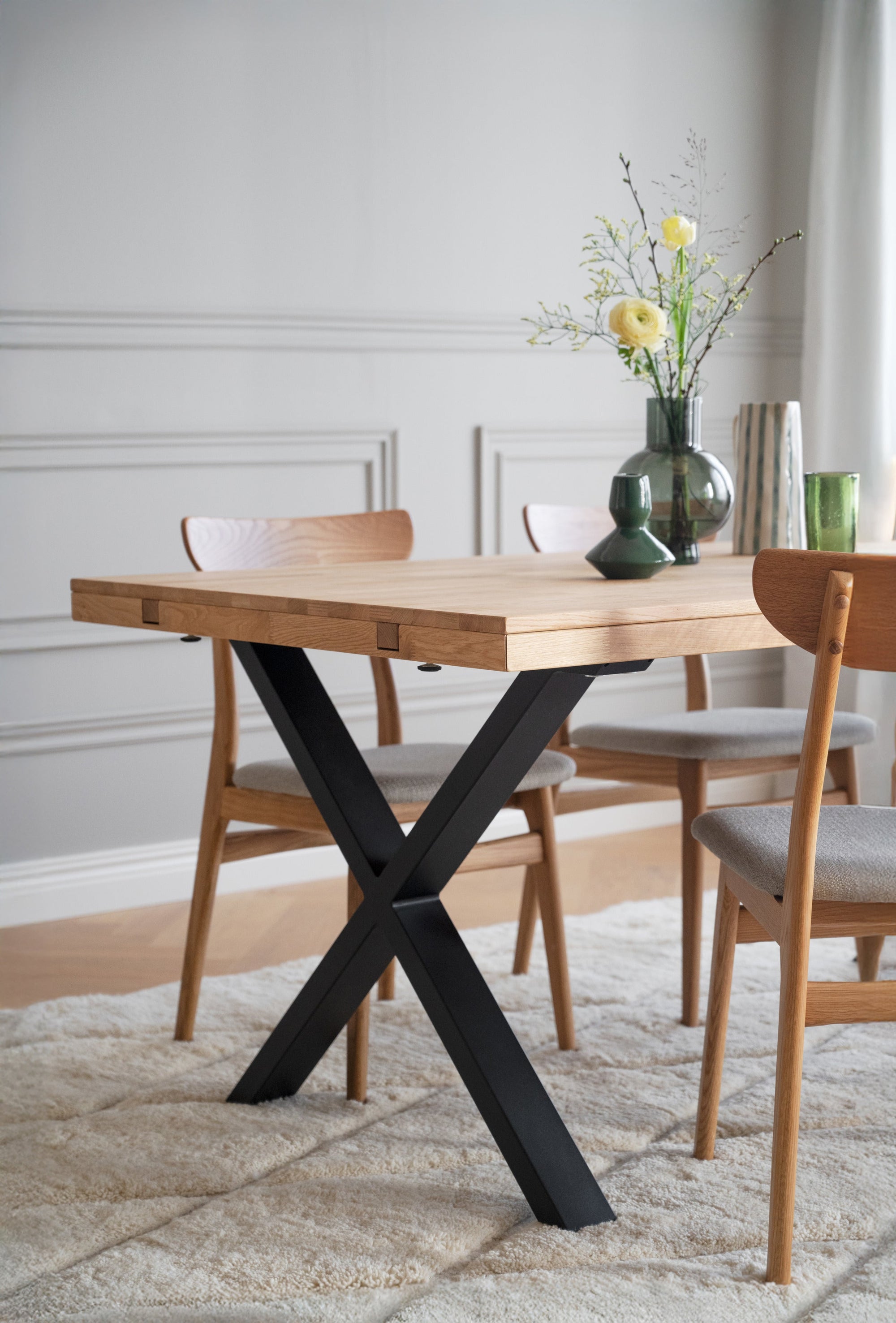 BROOKLYN X Legs Dining Table 170CM/270CM – Oak / 170 CM – 3