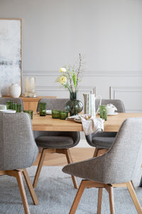 Alison Swivel Dining Chair with Oak Legs (Set of 2) – Dark Beige Fabric / Oak – 4