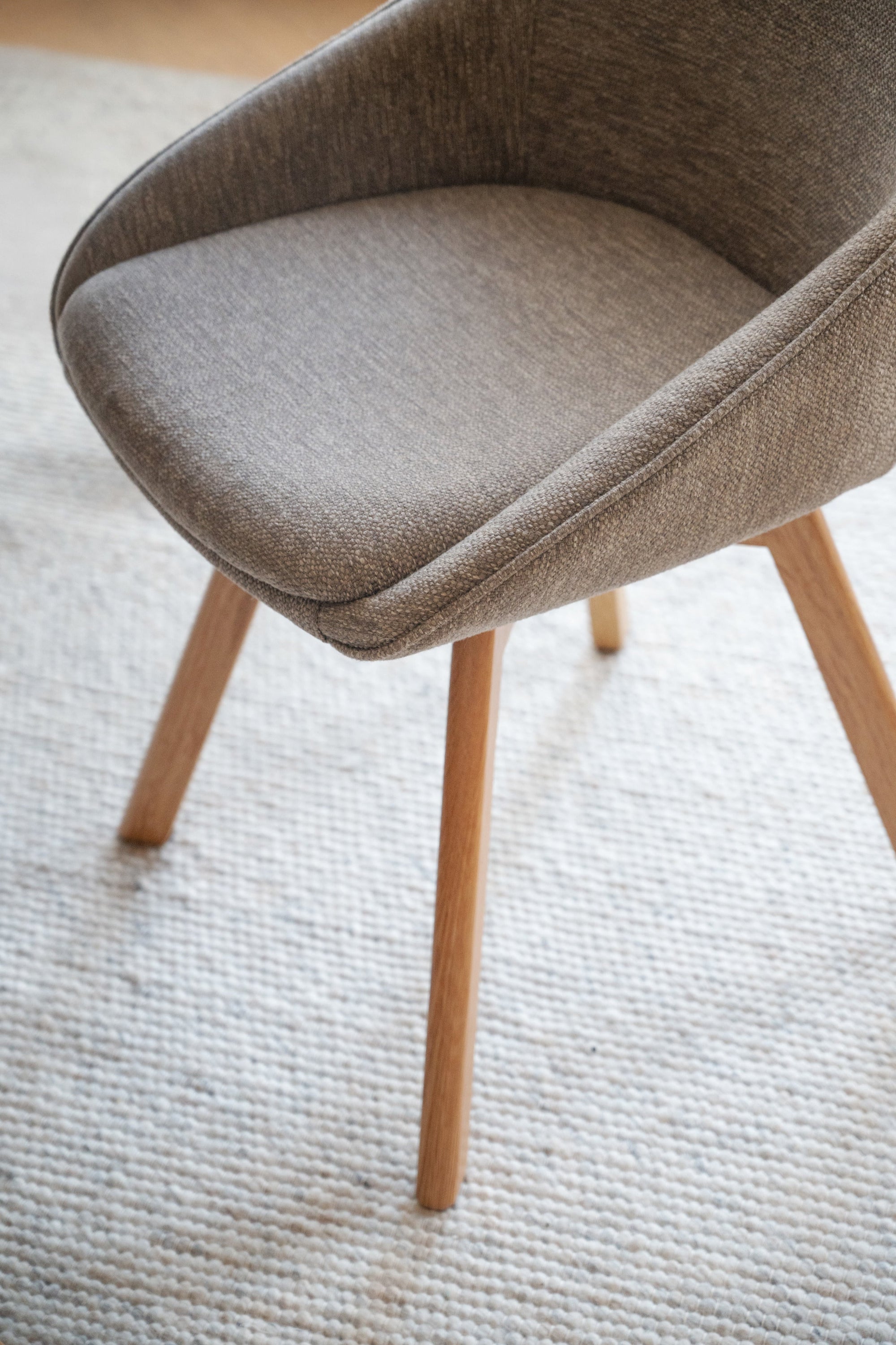 Alison Swivel Dining Chair with Oak Legs (Set of 2) – Dark Beige Fabric / Oak – 7