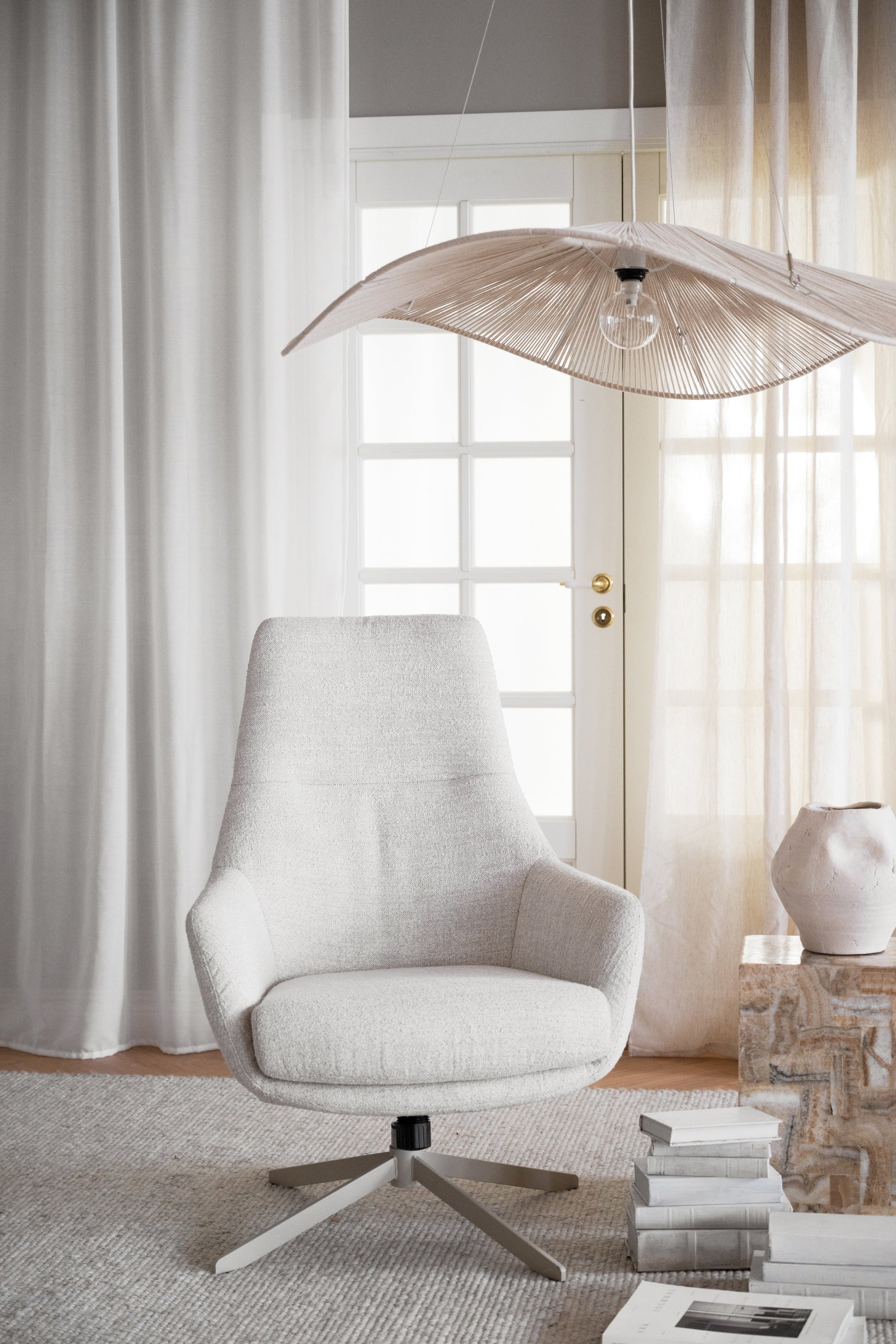Conroe Swivel Armchair – Light Beige – Default Title – 2