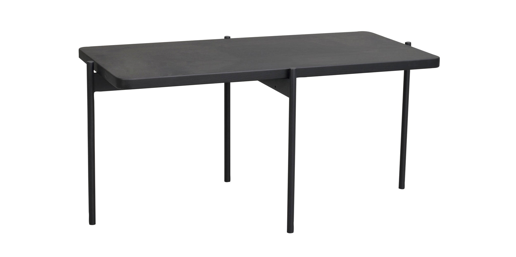 SHELTON Coffee Table 95CM & 145CM – Small – 95 x 50 cm / black oiled ash/black metal – 7