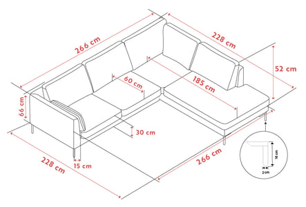 Corwin Corner Sofa with Open End – Right-hand open end – 9
