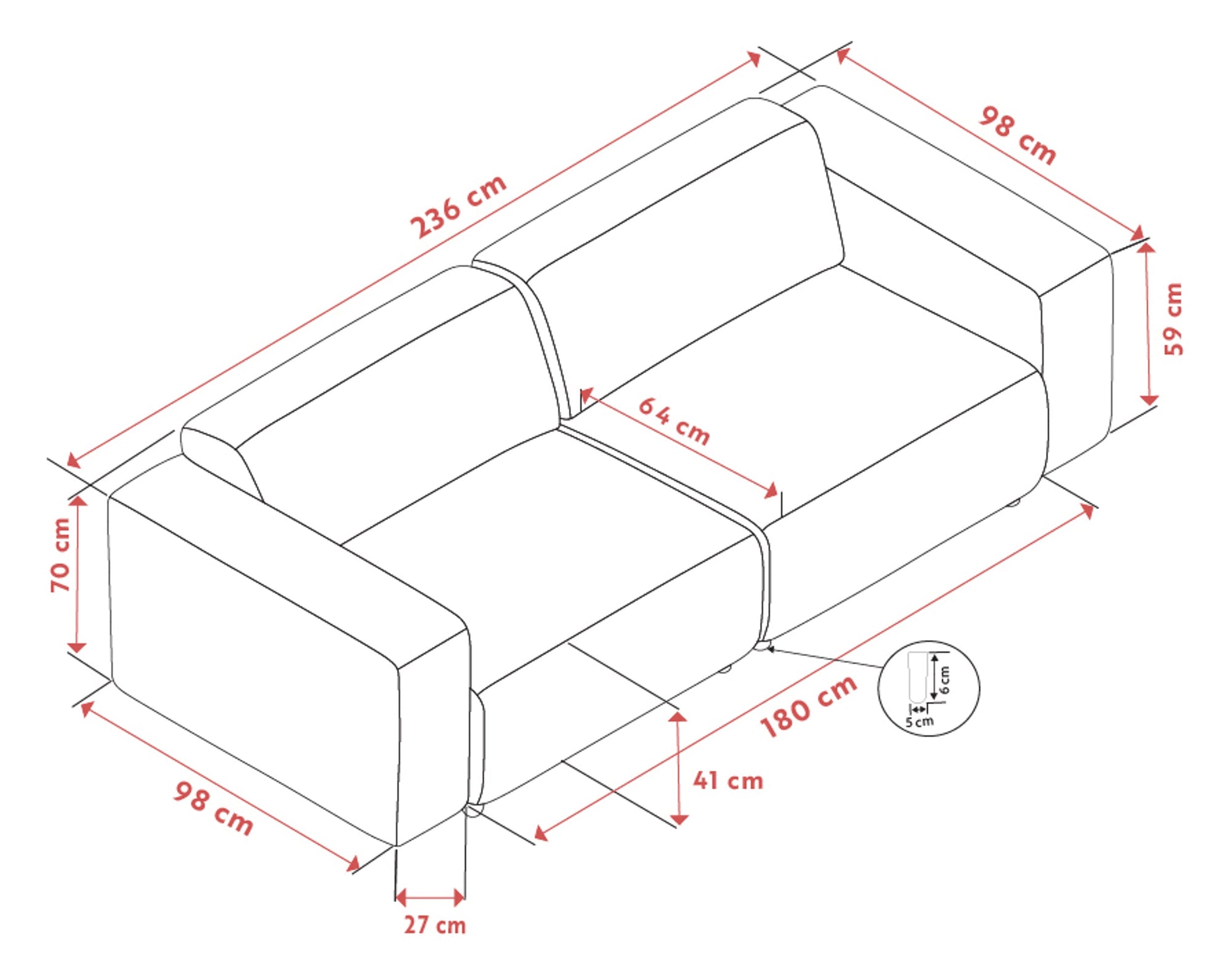 Willard 3-Seater Modular Sofa – Light Beige – 8
