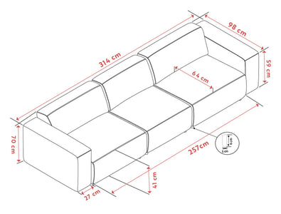 Willard 4-Seater Modular Sofa – Beige – 8