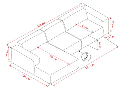 Willard 4-Seater Modular Sofa with Chaise Longue – Beige / Left-hand chaise – 7