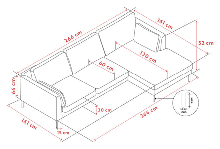 Corwin 3.5-Seater Sofa with Chaise Longue – Right-facing chaise – 12