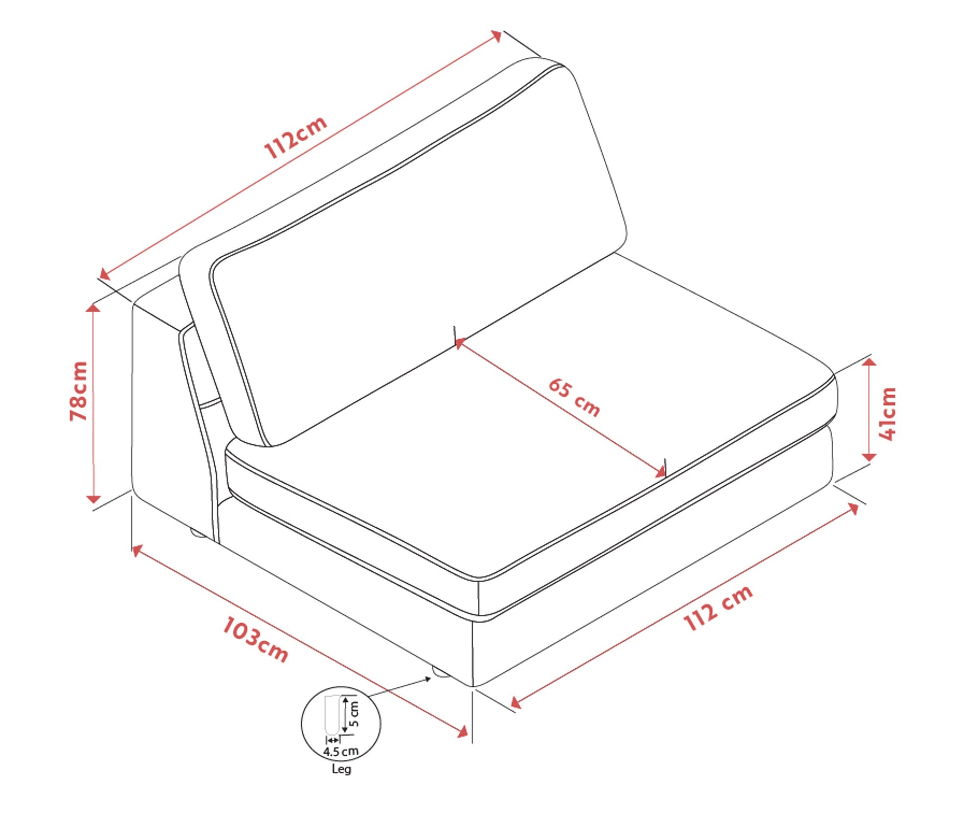 Duncan 1.5-Seater Middle Module – Light Beige – 5