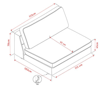 Duncan 1.5-Seater Middle Module – Light Beige – 5