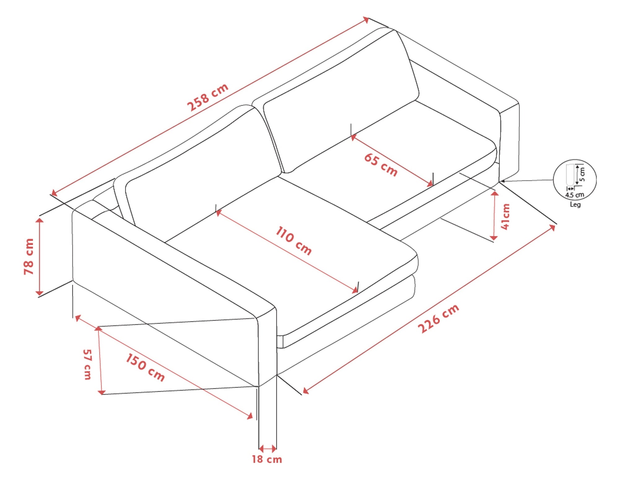 Duncan 3-Seater Sofa with Chaise Longue – Left / Light Beige – 6